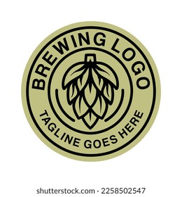 Brewing Monoline Logo Retro Vintage Emblem Vector Design badge illustration Symbol Icon