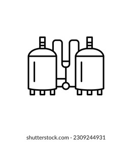 Brewing process black line icon. Pictogram for web page, mobile app, promo.