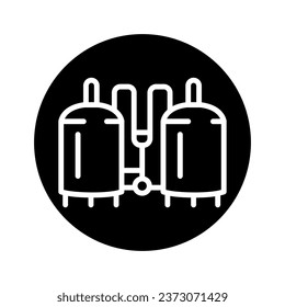 Brewing process black line icon. Pictogram for web page, mobile app, promo.