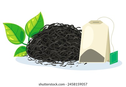 Brewing a tea composition is a separate concept. Vector flat cartoon illustration of design element