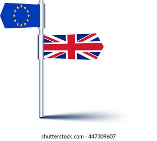 Brexit background with British and European Union flags. Vector illustration.