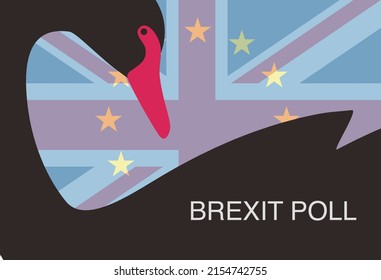 Brexit, Black Swan Event Poster Vector Illustration