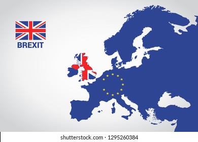 Brexit. Britain exiting the European Union. Vector illustration.