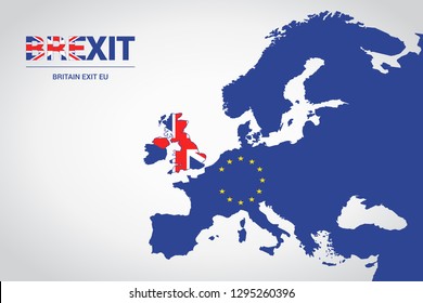 Brexit. Britain exiting the European Union. Vector illustration.