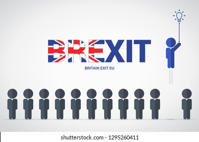 Brexit. Britain exiting the European Union. Vector illustration.