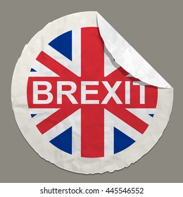 Brexit British referendum concepts symbol on a paper label