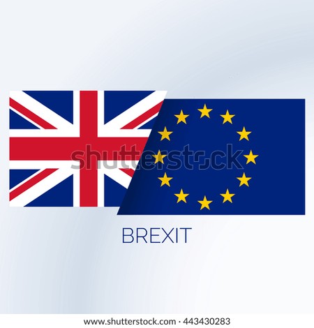 brexit concept background with uk and eu flags