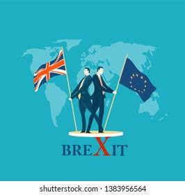 Brexit concept illustration. Signing the Brexit, future perspectives 