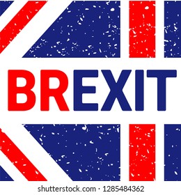 Brexit Concept Sign Text Isolated. United Kingdom Exit From Europe relative image. Brexit Politic Process. Referendum Theme Art.