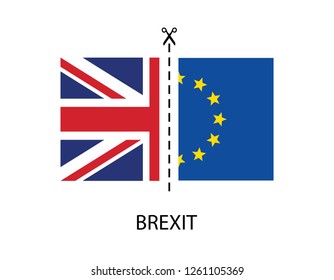 Brexit Concept, Uk And Eu Flag