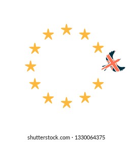 Brexit concept. United Kingdom's withdrawal from EU. Political illustration