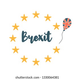Brexit concept. United Kingdom's withdrawal from EU. Political illustration