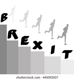 Brexit drop down pyramide, Britain leaves European union in 2016, stock vector.