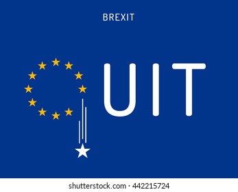 Brexit flag of the EU. British exit background.