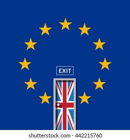 Brexit flag of the EU. British exit background.