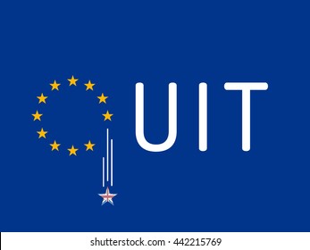 Brexit flag of the EU. British exit background.