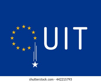 Brexit flag of the EU. British exit background.