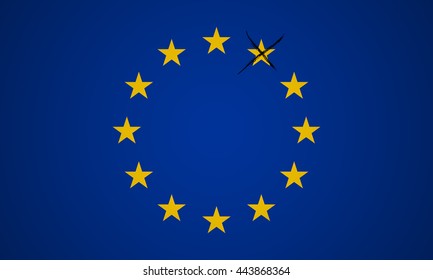 Brexit. The flag of the European Union without a single star. EU flag without UK. The United Kingdom of Great Britain and Northern Ireland country withdrew from Europe.