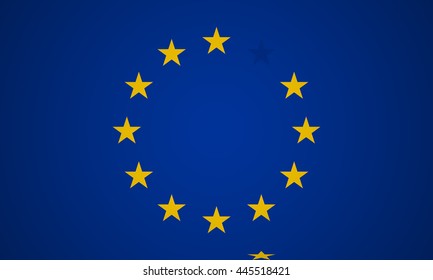 Brexit. The flag of the European Union without a single star. EU flag without UK. The United Kingdom of Great Britain and Northern Ireland country withdrew from Europe. Recent events in the world