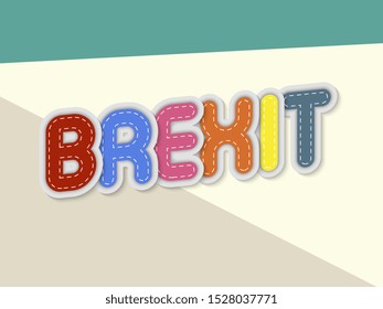 brexit letters banner with border stitches