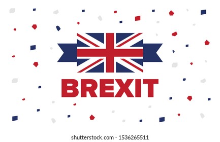 Brexit poster. UK leaving EU. Crisis in relations between the United Kingdom and the European Union. Vote for new deal. Brexit without deal. Great Britain and Europe flags. Vector illustration 
