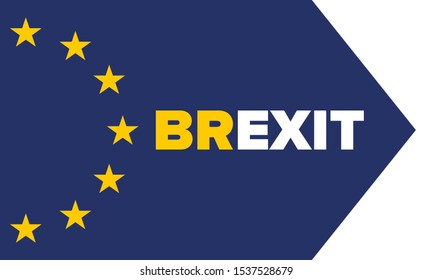 Brexit poster. UK leaving EU. Crisis in relations between the United Kingdom and the European Union. Vote for new deal. Brexit without deal. Great Britain and Europe flags. Vector illustration 