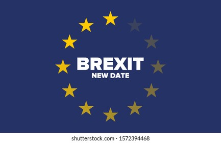 Brexit poster. UK leaving EU. Crisis in relations between the United Kingdom and the European Union. Vote for new deal. Brexit without deal. Great Britain and Europe flags. Vector illustration 