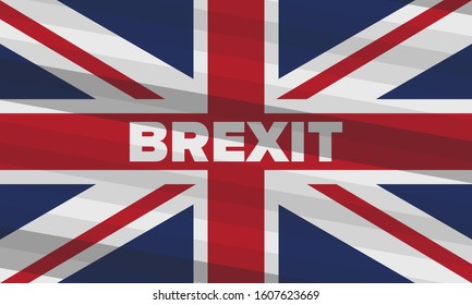 Brexit poster. UK leaving EU. Crisis in relations between the United Kingdom and the European Union. Vote for new deal. Brexit without deal. Great Britain and Europe flags. Vector illustration 