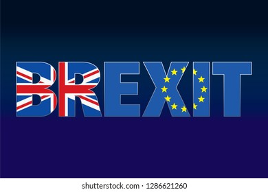 Brexit referendum concept about UK (United Kingdom or British) withdrawal from the EU (European Union) often shortened to Brexit. Vector 