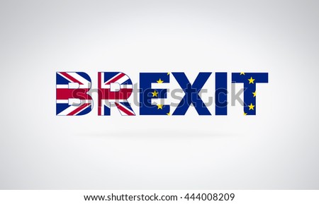 Brexit referendum concept about UK (United Kingdom or British) withdrawal from the EU (European Union) often shortened to Brexit. The flags of UK half with EU. For Brexit referendum campaign. 