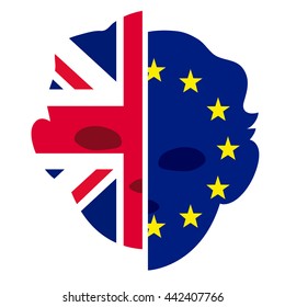 Brexit.EU referendum. Symbol of imminent exit of Great Britain out of the European Union