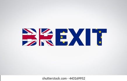 Brexit referendum UK (United Kingdom or Great Britain or England) withdrawal from EU (European Union),British vote leave. The flag of UK & EU Symbolic that represent a lot of concept design to Brexit
