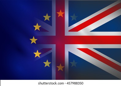 Brexit sign - flags vector 