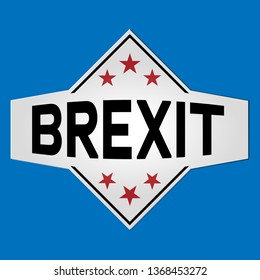 brexit sign with stars on blue background