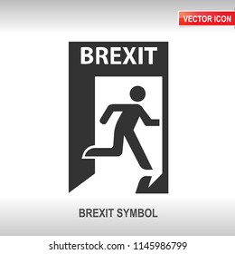 Brexit symbol black vector icon on white background