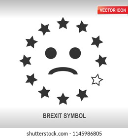 Brexit symbol black vector icon on white background