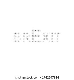 The brexit symbol filled with black dots. Pointillism style. Vector illustration on white background