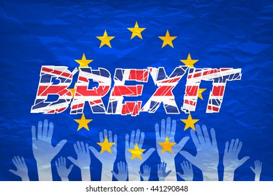 Brexit Text Isolated art vector colorfull hand art