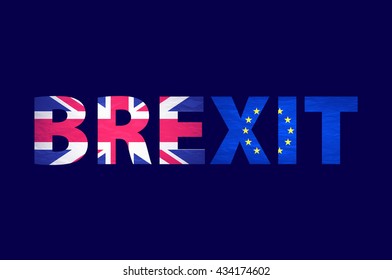 Brexit Text Isolated. United Kingdom exit from europe relative image. Brexit named politic process. Referendum theme art