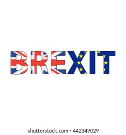 Brexit Text Isolated. United Kingdom exit from europe relative image. Vector illustration.