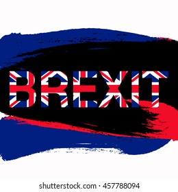 Brexit Text over black paint strokes. United Kingdom exit from europe relative image. Brexit named politic process. Referendum theme.