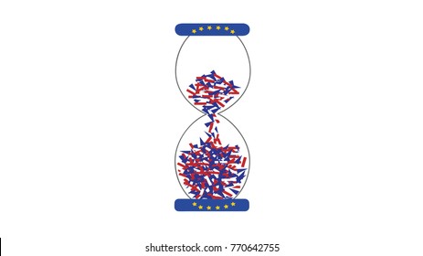 Brexit Timer - EU egg timer with Union flag 'sand' running through.