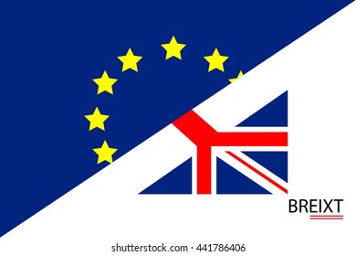 Brexit UK EU referendum concept with flags