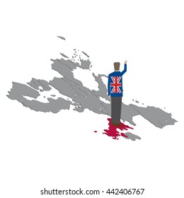BREXIT : UK Exit from European Union, the man waving the hand to EU