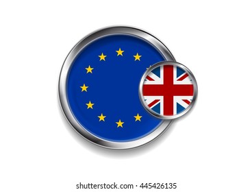 Brexit vector design. United Kingdom of Great Britain leaves from the European Union