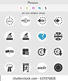 Brexit Vector Icons For User Interface Design