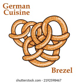 Brezel. Freshly baked pretzel on white background