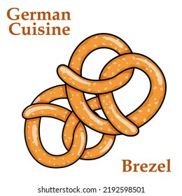 Brezel. Freshly baked pretzel on white background