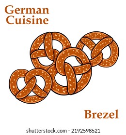 Brezel. Freshly baked pretzel on white background