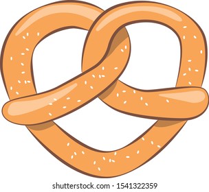 Brezel icon. Flat illustration of brezel vector icon isolated on white background. Bakery, bun, France.